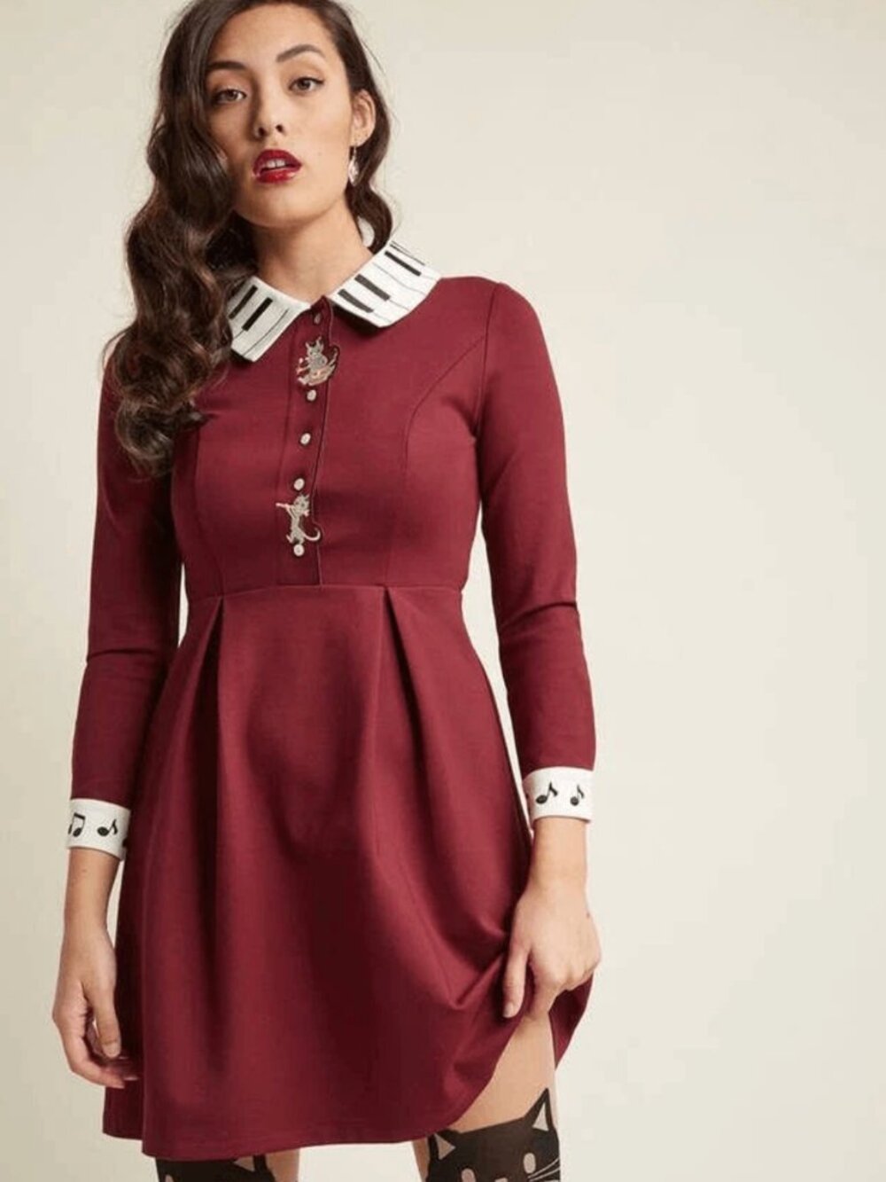 Vintage-inspired Miss Patina Kitten Melody Dress M